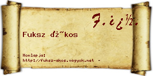 Fuksz Ákos névjegykártya