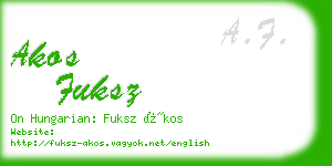 akos fuksz business card